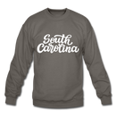 South Carolina Sweatshirt - Hand Lettered South Carolina Crewneck Sweatshirt - asphalt gray