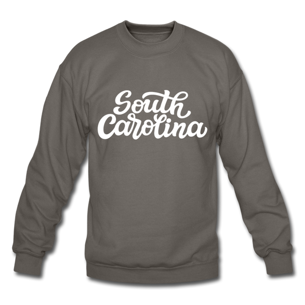 South Carolina Sweatshirt - Hand Lettered South Carolina Crewneck Sweatshirt - asphalt gray