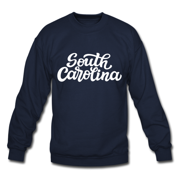 South Carolina Sweatshirt - Hand Lettered South Carolina Crewneck Sweatshirt - navy