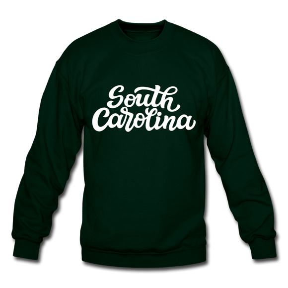 South Carolina Sweatshirt - Hand Lettered South Carolina Crewneck Sweatshirt - forest green