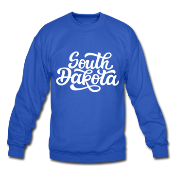 South Dakota Sweatshirt - Hand Lettered South Dakota Crewneck Sweatshirt - royal blue