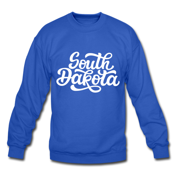 South Dakota Sweatshirt - Hand Lettered South Dakota Crewneck Sweatshirt - royal blue
