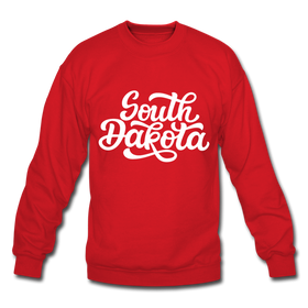 South Dakota Sweatshirt - Hand Lettered South Dakota Crewneck Sweatshirt - red