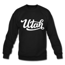 Utah Sweatshirt - Hand Lettered Utah Crewneck Sweatshirt - black