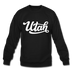 Utah Sweatshirt - Hand Lettered Utah Crewneck Sweatshirt - black