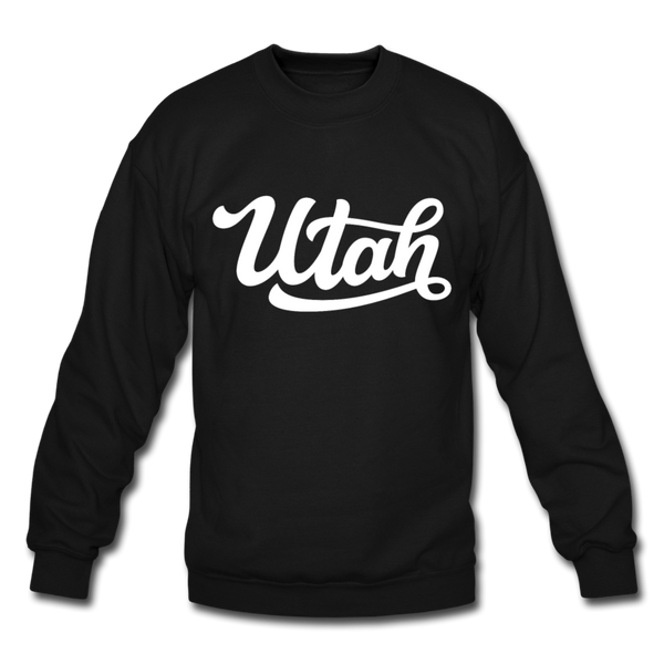 Utah Sweatshirt - Hand Lettered Utah Crewneck Sweatshirt - black