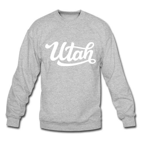 Utah Sweatshirt - Hand Lettered Utah Crewneck Sweatshirt - heather gray