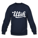 Utah Sweatshirt - Hand Lettered Utah Crewneck Sweatshirt - navy