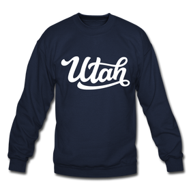 Utah Sweatshirt - Hand Lettered Utah Crewneck Sweatshirt - navy