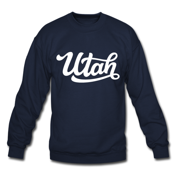 Utah Sweatshirt - Hand Lettered Utah Crewneck Sweatshirt - navy