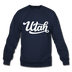 Utah Sweatshirt - Hand Lettered Utah Crewneck Sweatshirt - navy