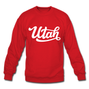 Utah Sweatshirt - Hand Lettered Utah Crewneck Sweatshirt - red