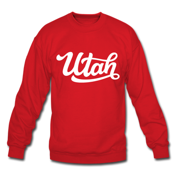 Utah Sweatshirt - Hand Lettered Utah Crewneck Sweatshirt - red