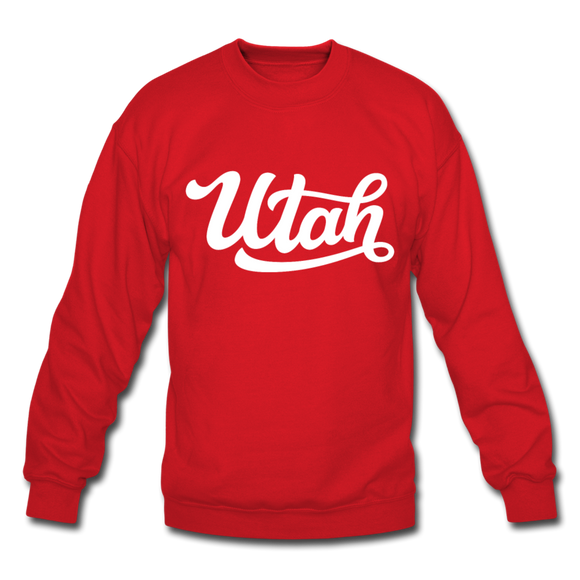 Utah Sweatshirt - Hand Lettered Utah Crewneck Sweatshirt - red