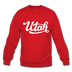Utah Sweatshirt - Hand Lettered Utah Crewneck Sweatshirt - red