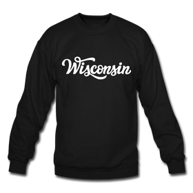 Wisconsin Sweatshirt - Hand Lettered Wisconsin Crewneck Sweatshirt - black