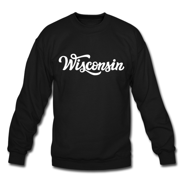 Wisconsin Sweatshirt - Hand Lettered Wisconsin Crewneck Sweatshirt - black