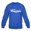 Wisconsin Sweatshirt - Hand Lettered Wisconsin Crewneck Sweatshirt - royal blue