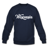 Wisconsin Sweatshirt - Hand Lettered Wisconsin Crewneck Sweatshirt - navy
