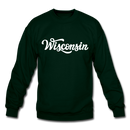 Wisconsin Sweatshirt - Hand Lettered Wisconsin Crewneck Sweatshirt - forest green