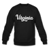 Virginia Sweatshirt - Hand Lettered Virginia Crewneck Sweatshirt - black