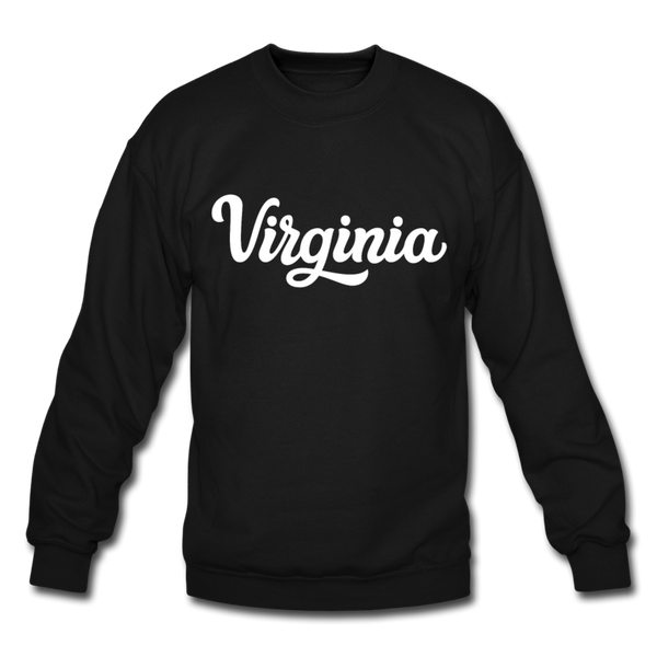 Virginia Sweatshirt - Hand Lettered Virginia Crewneck Sweatshirt - black