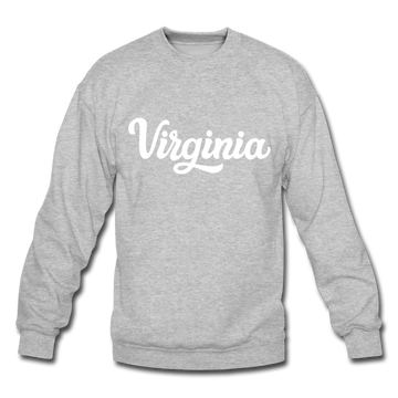 Virginia Sweatshirt - Hand Lettered Virginia Crewneck Sweatshirt - heather gray
