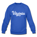 Virginia Sweatshirt - Hand Lettered Virginia Crewneck Sweatshirt - royal blue