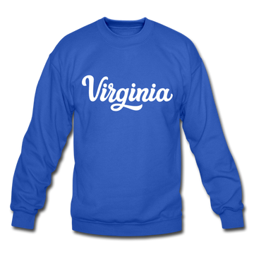 Virginia Sweatshirt - Hand Lettered Virginia Crewneck Sweatshirt - royal blue