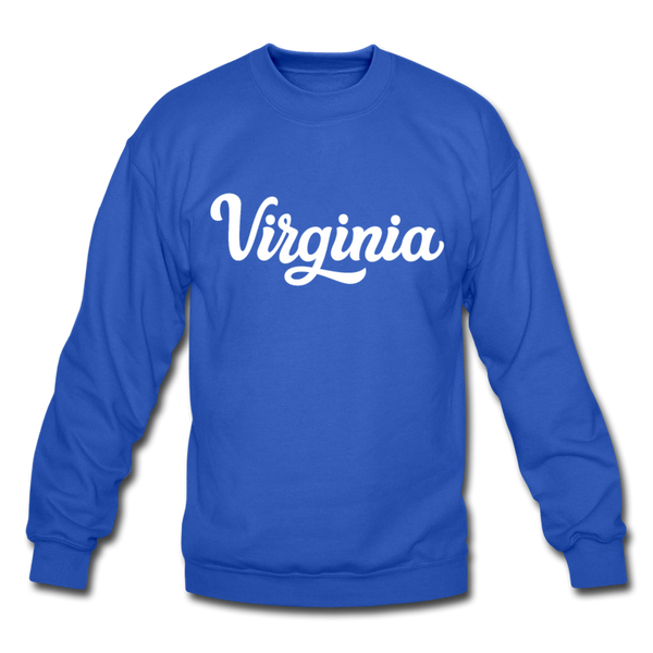 Virginia Sweatshirt - Hand Lettered Virginia Crewneck Sweatshirt - royal blue