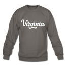 Virginia Sweatshirt - Hand Lettered Virginia Crewneck Sweatshirt - asphalt gray