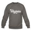Virginia Sweatshirt - Hand Lettered Virginia Crewneck Sweatshirt - asphalt gray