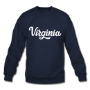 Virginia Sweatshirt - Hand Lettered Virginia Crewneck Sweatshirt - navy