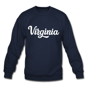 Virginia Sweatshirt - Hand Lettered Virginia Crewneck Sweatshirt - navy