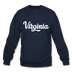 Virginia Sweatshirt - Hand Lettered Virginia Crewneck Sweatshirt - navy