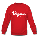 Virginia Sweatshirt - Hand Lettered Virginia Crewneck Sweatshirt - red