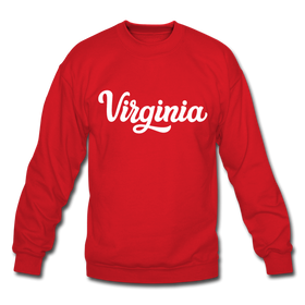 Virginia Sweatshirt - Hand Lettered Virginia Crewneck Sweatshirt - red