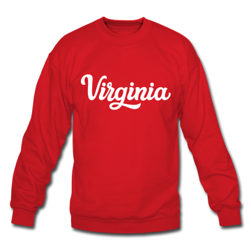Virginia Sweatshirt - Hand Lettered Virginia Crewneck Sweatshirt - red