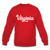 Virginia Sweatshirt - Hand Lettered Virginia Crewneck Sweatshirt - red