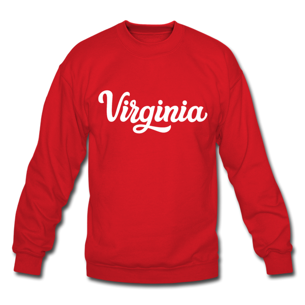 Virginia Sweatshirt - Hand Lettered Virginia Crewneck Sweatshirt - red