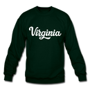 Virginia Sweatshirt - Hand Lettered Virginia Crewneck Sweatshirt - forest green