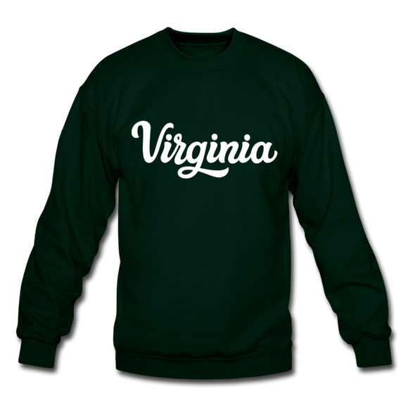 Virginia Sweatshirt - Hand Lettered Virginia Crewneck Sweatshirt - forest green