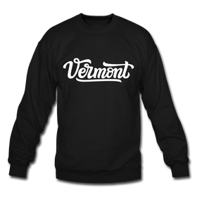 Vermont Sweatshirt - Hand Lettered Vermont Crewneck Sweatshirt - black