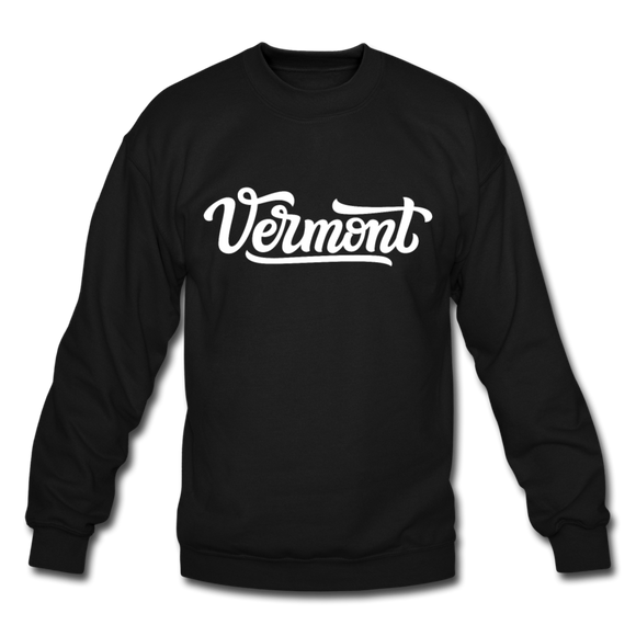 Vermont Sweatshirt - Hand Lettered Vermont Crewneck Sweatshirt - black