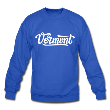 Vermont Sweatshirt - Hand Lettered Vermont Crewneck Sweatshirt - royal blue