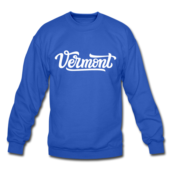 Vermont Sweatshirt - Hand Lettered Vermont Crewneck Sweatshirt - royal blue