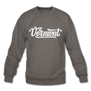 Vermont Sweatshirt - Hand Lettered Vermont Crewneck Sweatshirt - asphalt gray