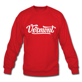 Vermont Sweatshirt - Hand Lettered Vermont Crewneck Sweatshirt - red