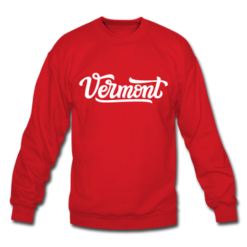 Vermont Sweatshirt - Hand Lettered Vermont Crewneck Sweatshirt - red