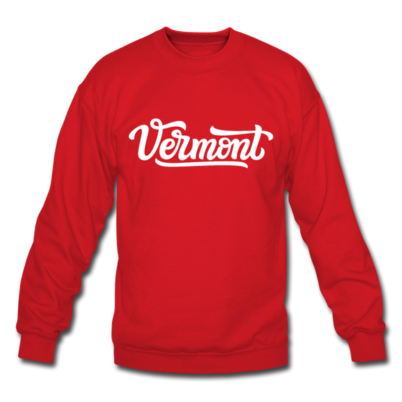 Vermont Sweatshirt - Hand Lettered Vermont Crewneck Sweatshirt - red